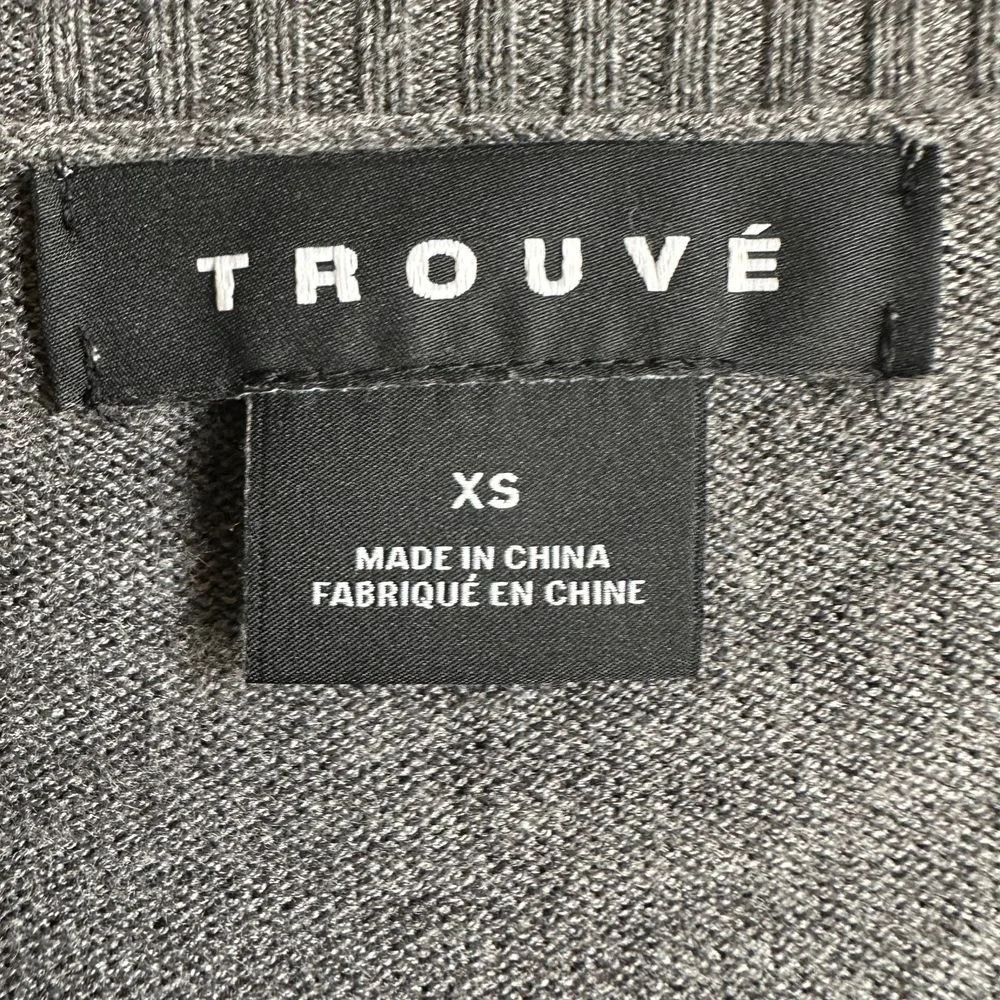 Trouve Cashmere Blend Sweater Gray Knit XS‎ Cabincore Academia Preppy NWOT